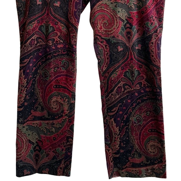 LAUREN RALPH LAUREN Vintage Velvet Paisley Preppy Colorful Y2K Pants Size 20W - Picture 4 of 8